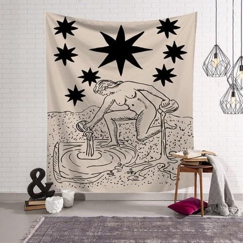 Tarot Divination Decoration Witchcraft Tapestry Mandala Wall Decoration Hippie Bohemian Home Decoration