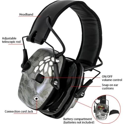 Outdoor hunting headphones silicone earmuffs version electronic hearing protection tactical shooting noise reduction headphones