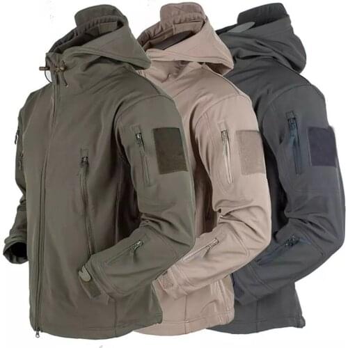 Military Shark Skin Soft Shell Tactical Jackets Men Winter Waterproof Camouflage Jacket Windbreaker Army Fleece Hunting Coats