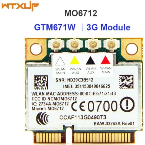 Mini PCI-E 3G Module Wireless WWAN Wifi Wlan Card for Option GTM671W MO6712 HSDPA GPS EDGE WCDMA UMTS GSM 2 in 1 Modems