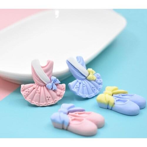 10pcs Cute New Resin Ballet Shoes&Skirt Flatback Cabochon DIY Hair Clip/Home Decoration Accessories