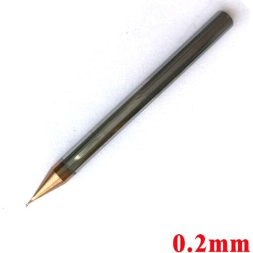 0.2mm D0.2*0.4*D4*50 2 Flutes HRC60 Tungsten Square End Mills Spiral Bits Carbide CNC Flat Endmill Router Bits
