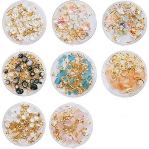 1 Box Mixed 3D Rhinestones Nail Art Decorations Crystal Gems Jewelry Gold AB Shiny Stones Charm Glass Manicure Accessories