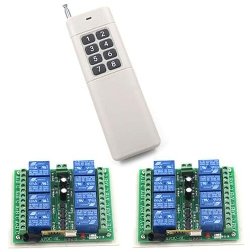 12V DC 8 CH wireless remote control switch 8CH 7A remote switch for door window remote receiver SKU: 5263