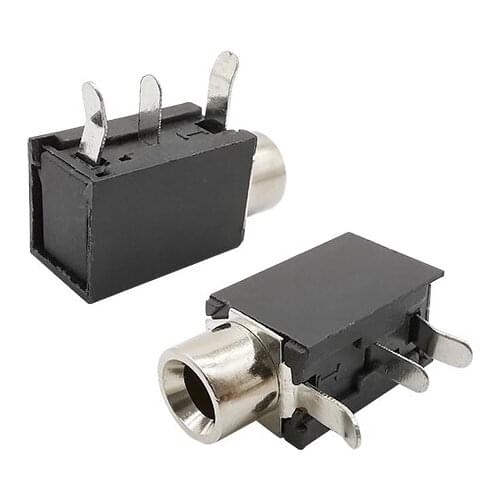 20Pcs PCB Mount PJ-316 3.5mm Female Jack 3 Pin Socket Headphone Jack Audio Video Terminals Connector DIP-3 PJ316 3.5 mm Black