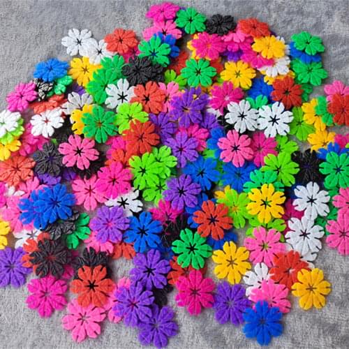 80/200Pcs Leaves Snowflake Flake Building Blocks Puzzle Plastic Toy Splicing Toys for Boys Girls Educational Toys Birthday Gift