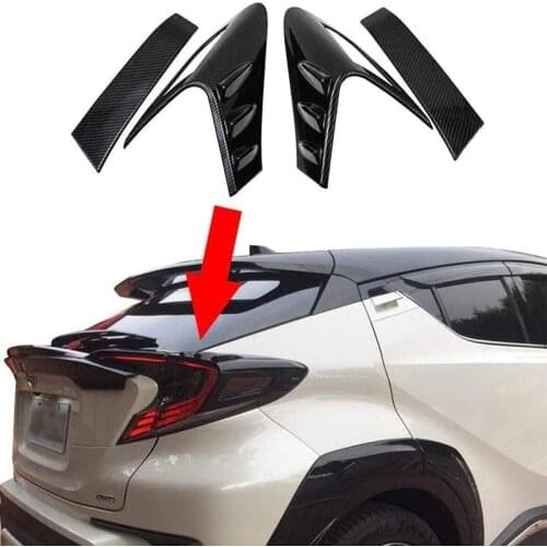 4Pcs Carbon Fiber Style Rear Back Lamp Tail Light Cover Trim for Fit Toyota CHR C-HR 2016-2018