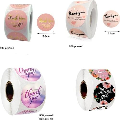 500pcs variety of gold foil thank you sticker seal label 1 inch gift wrap sticker birthday party provide stationery sticker