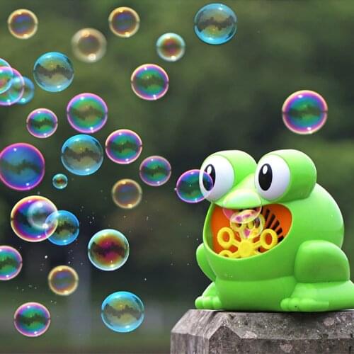 New Cute Frog Automatic Bubble Machine Gun Soap Bubble Blower Outdoor Kids Child juguetes brinquedos Toy for Kids