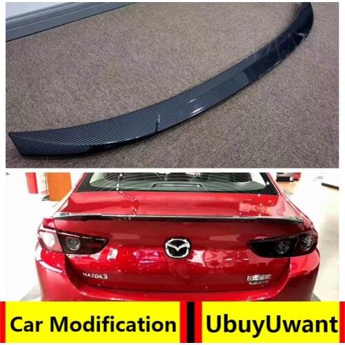UBUYUWANT High Quality ABS Car Tail Wing Decoration Rear Trunk Spoiler For 2019 2020 Mazda 3 Axela Sedan