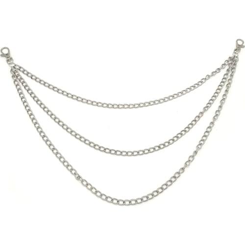 Keychains Punk Silver Color Alloy Padlock Ring Wallet Jeans Hip-hop Key Chain Trendy Pants Waist Chain Unisex Accessories