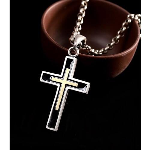 Uglyless GOD Bless U Unisex Christian Cross Jewelry for Men Women Silver Pendants Necklaces NO Chains 925 Silver Cross Necklaces