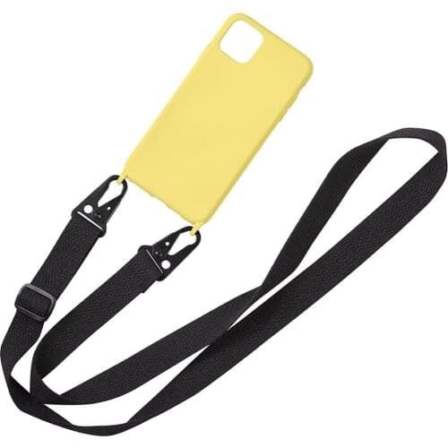 Liquid Silicone Phone Case For iPhone 11 Pro Max Crossbody Necklace Holder candy color Cover For iPhone 7 8p XR with lanyard