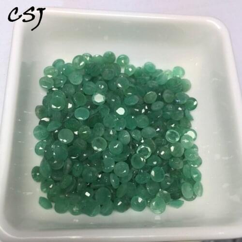 CSJ Real Natural Emerald Loose Gemstone 1PCS 0.2-1.8mm Beryl for Silver Gold Ring Diy Fine Jewelry Women Lady Party Gift