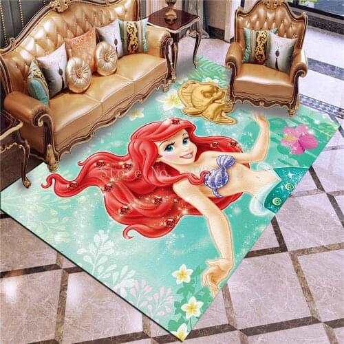 Rug Disney Mermaid Princess Cartoon Winnie Pooh Children Spiderman Room Carpet Bedroom Living Room Blanket Kids Baby Game Mats