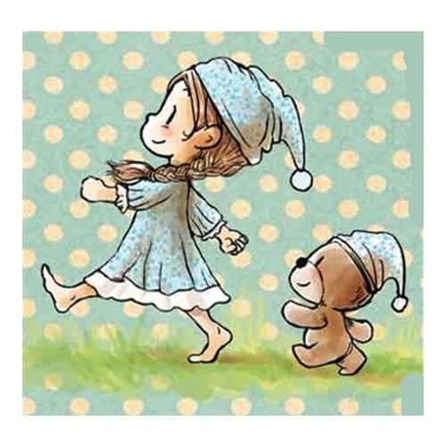 Girl AnimalsTransparent Silicone Clear Rubber Stamp Sheet Cling Scrapbooking DIY Cute Pattern Photo Album Paper Card Decor Stamp
