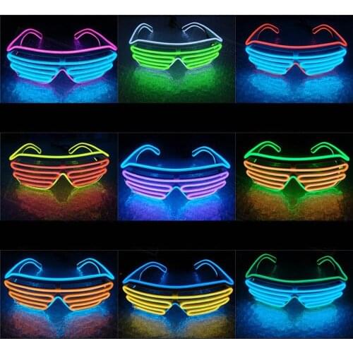 Double-colored Neon LED Glasses Glow Glasses Party Novelty Fluorescent LED Luminous Glasses Rave Wedding Birthday Party Supplies