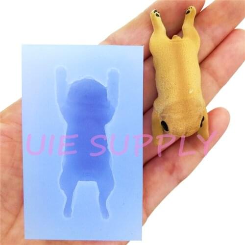 DYL828U 3D Sleeping French Bulldog Silicone Mold Fondant Decorating Candy Chocolate Resin Candle Soap 51.3mm x 21.2mm x 13.2mm