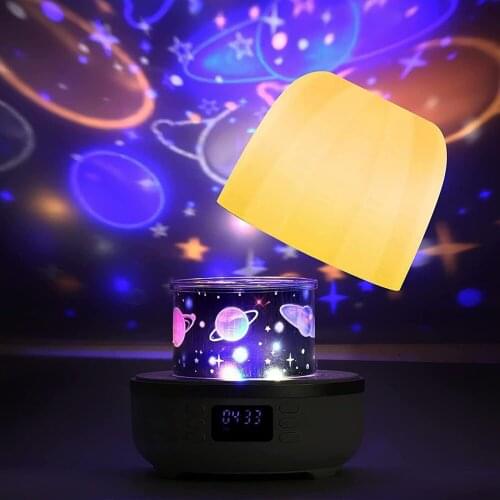 Creative Projector Night Light Bluetooth-Compatible Speaker Motor Rotation Projection LED Lamp Home Decor