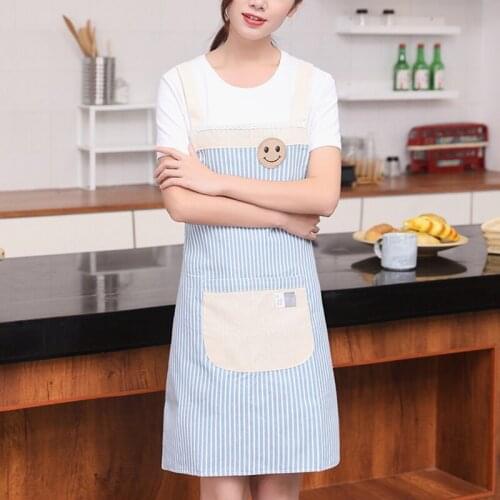Men Lady Woman Apron Home Kitchen Chef Aprons Restaurant Cooking Baking Dress Fashion Apron With Pockets Kitchen Apron 2021 New