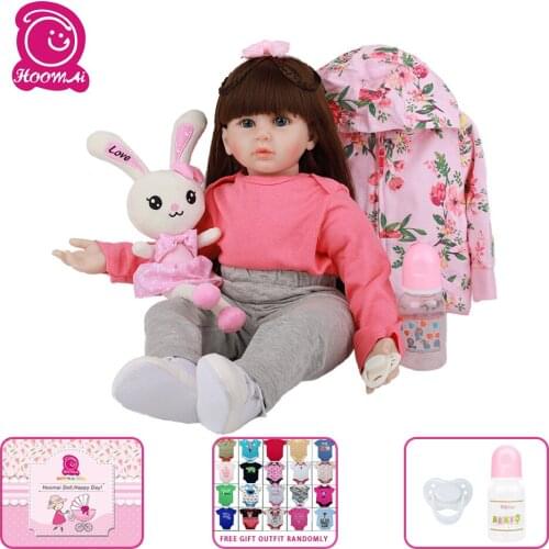 Newest Reborn Babies Doll Cloth Body Lovely Long Hair Newborn Baby Girl Dolls For Childrens day Xmas Gift Best Playmates