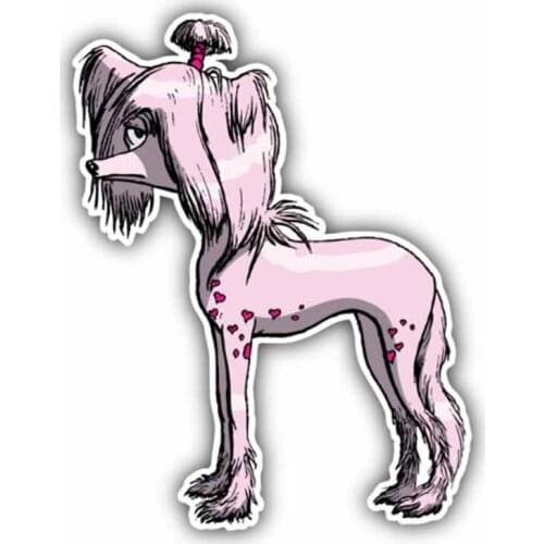 Hot Sell Personality Car Stickers Chinese Crested Dog Accessories Motorcycle Sunscreen Waterproof PVC 13cm *10cm