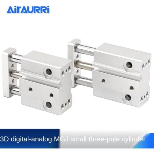 Micro cylinder with guide rod mgj6 * 5 / 10 / 15 / 20 three rod cylinder mgj10 * 5 / 10 / 15 / 20