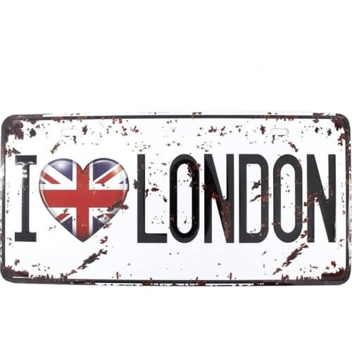 6x12 Inches Retro Wall Decor Plaque Vintage Feel Home,Bathroom,Shop Bar Wall Art Souvenir Metal Tin Sign Poster (I Heart London)