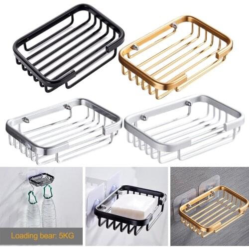 Soap Holder for Bathroom Shower Wall Mounted No Drilling Black