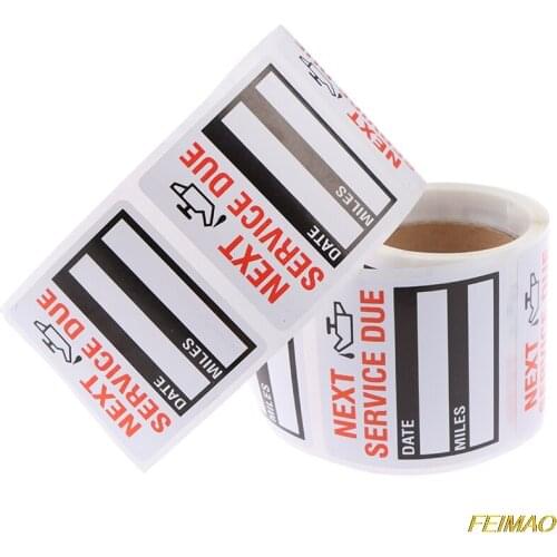 New 100pcs/roll Oil Change/Service Reminder Stickers For Car Goods Window Sticker Adhesive Labels Car Sticker