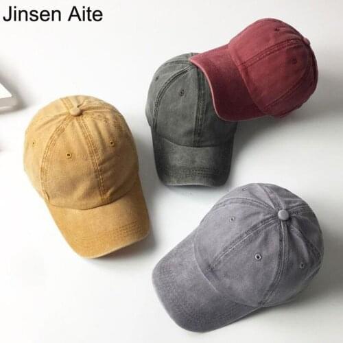 Jinsen Aite New Arrival Spring Summer Vintage Baseball Caps for Women and Men Solid Casual Adjustable Girl Couple Sun Hats JS156
