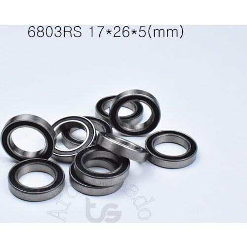 6803RS 17*26*5(mm) 10pieces free shipping bearing ABEC-5 6803 6803RS chrome steel Rubber sealed bearing Thin wall bearing 61803