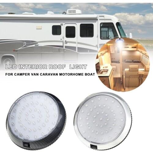 12V 46 LED Durable Car Round Ceiling Dome Roof Light Interior Light Lamp On/Off Switch For Camper Van Caravan Motorhome Boat