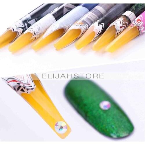 Dotting Pen Marbleizing Tool Picking Up Rhinestone Picker Pen Wooden Wax Pen Nail Manicure Tool Random Color 3pcs Wooden