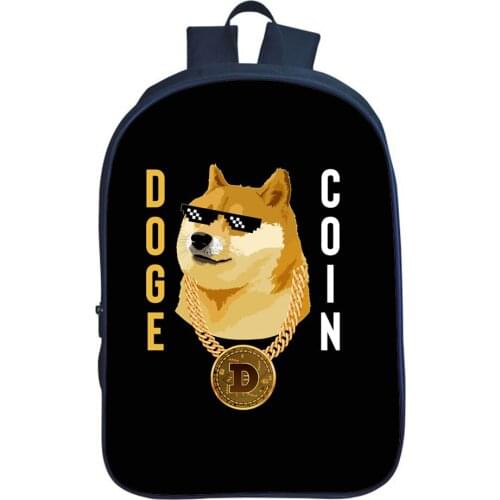 Dogecoin Backpack Teens Backpack Fashion Large Capacity Rucksack Girls Bag Boys School Bag Cute Student Bookbag Children Mochila