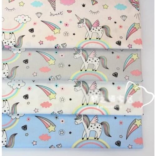 Unicorn 100% cotton twill fabrics for DIY Sewing textile tecido tissue patchwork home bedding pillow quilting tilda clothes