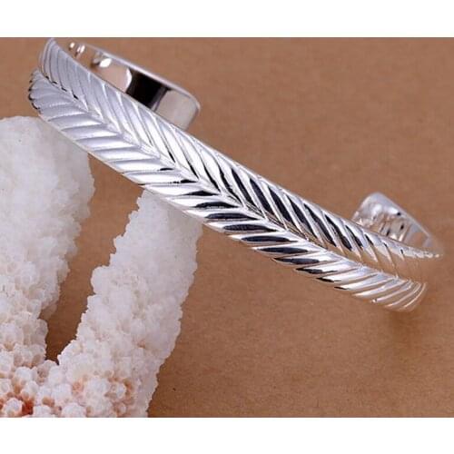 Silver fashion jewelry 925 jewelry silver plated bangle bracelet Setaria opened bangle /JJYHIZVJ NKVNZMXO
