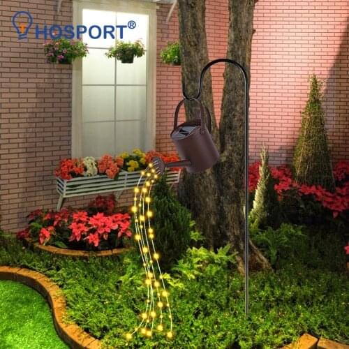 LED Kettle Solar Light Wrought Iron Watering Can Fairy String Lamp Solar Outdoor Waterproof Yard Art Ornament Garden Decoration