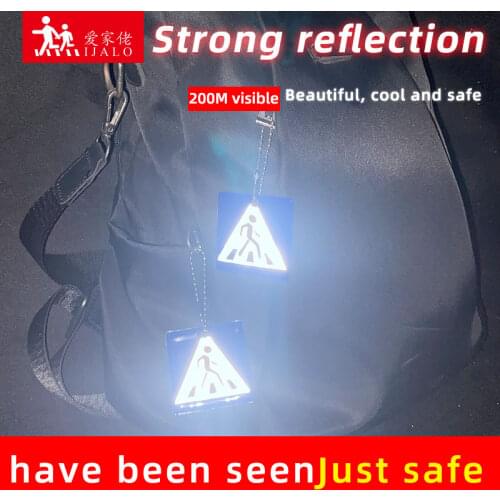 Sidewalk keyrings Reflective keychain Bag pendant accessories for traffic visiblity safety use walk after schoolHoliday gift