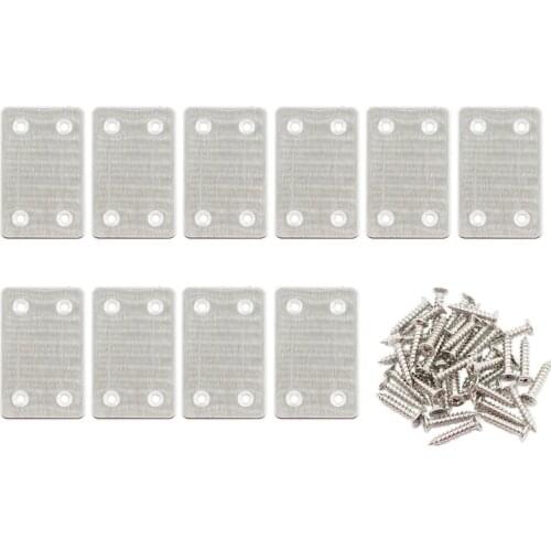 10 Pack Flat Mending Plate for Wood, Stainless Steel Flat Straight Brace Brackets Metal Repair Fixing Wood Brace 60x38x1.5mm