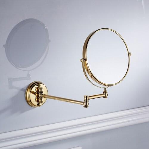 Vintage Retro Wall Mounted Mirrors Bathroom Magnifying Dual Side Adjustable Makeup Mirror for Home Hotel Shop