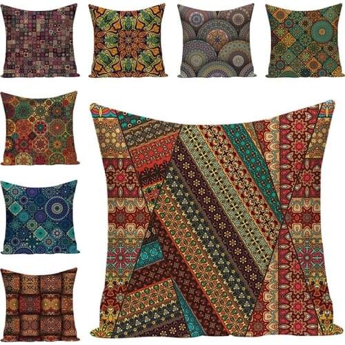 Vintage Floral Pattern Designs Cushion Cover Decorative Pillow Cases Geometric Chair Cushions Car Seat Accessories Home Decor