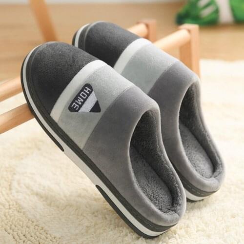Women Men Warm Striped Slipper Indoors anti-slip Winter House Shoes House Bedroom Slippers Warm Winter Cotton Slippers