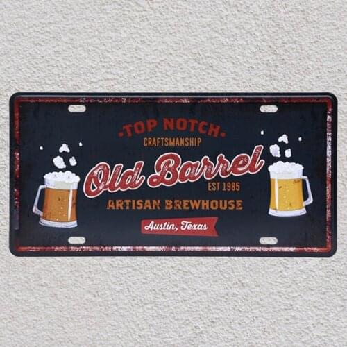 1 pc Whisky Old Barrel Brewhouse Bar Texas Notch plaques Tin Plates Signs wall man cave Decoration Metal Art Vintage Poster