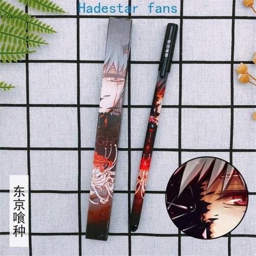 10 sets/lot Anime Tokyo Ghoul Gel pen Kaneki Ken Touka Rize Ballpoint Pen 0.5 Black refill Pens toy gift