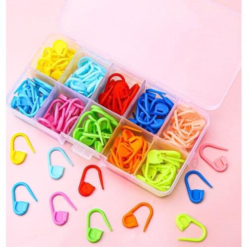 120pcs/box Locking Stitch Markers Plastic Small Clip Knitting Tools Crochet Latch Knitting Craft Sewing Accessories Needle Clip