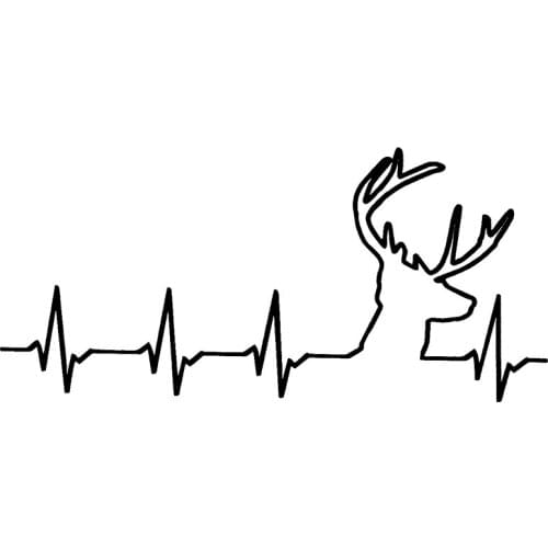 16*7.4cm deer heartbeat hunting car truck window sticker decal Cute And Interesting Fashion Sticker Decals