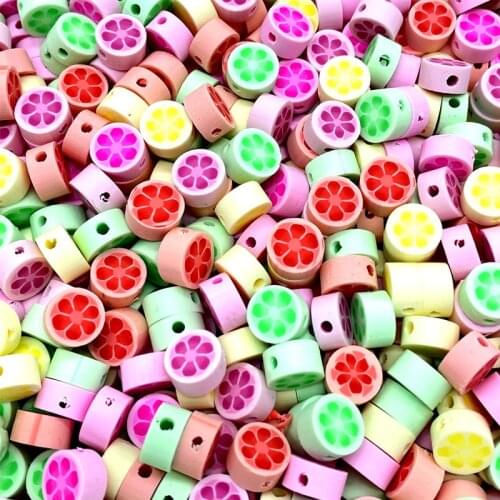 30pcs/lot 10mm Lemon Beads Polymer Clay Beads Mixed Color Polymer Clay Spacer Beads For Jewelry Making DIY Bracelet necklace