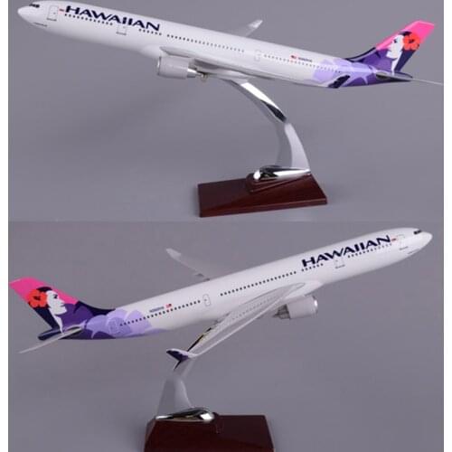 40CM 1:172 Scale Airbus HAWAIIAN Airlines A330 airplane Aviation model w base alloy aircraft plane collectible