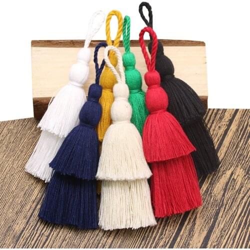 5PCS Cotton Double pine pagoda tassel DIY Pendant Jewelry Curtain Garments Decorative Accessories Key Chain Handbag Pendants